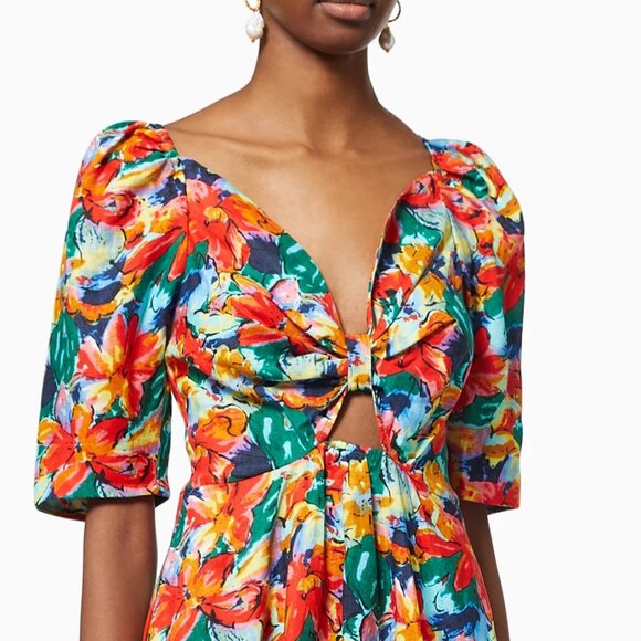 ELLIATT Lexi Midi Dress in Linen.  SZ L - Picture 3 of 7